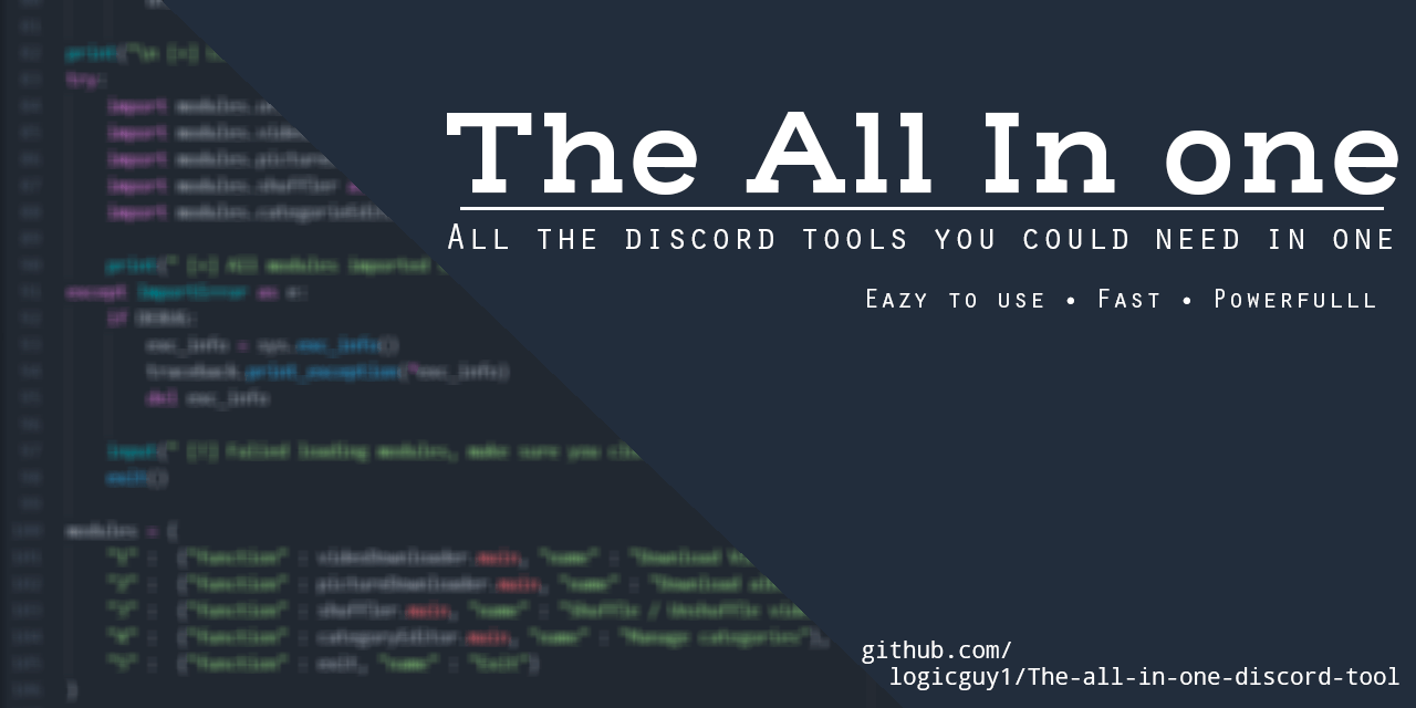 GitHub logicguy1/Theallinonediscordtool All the tools you could