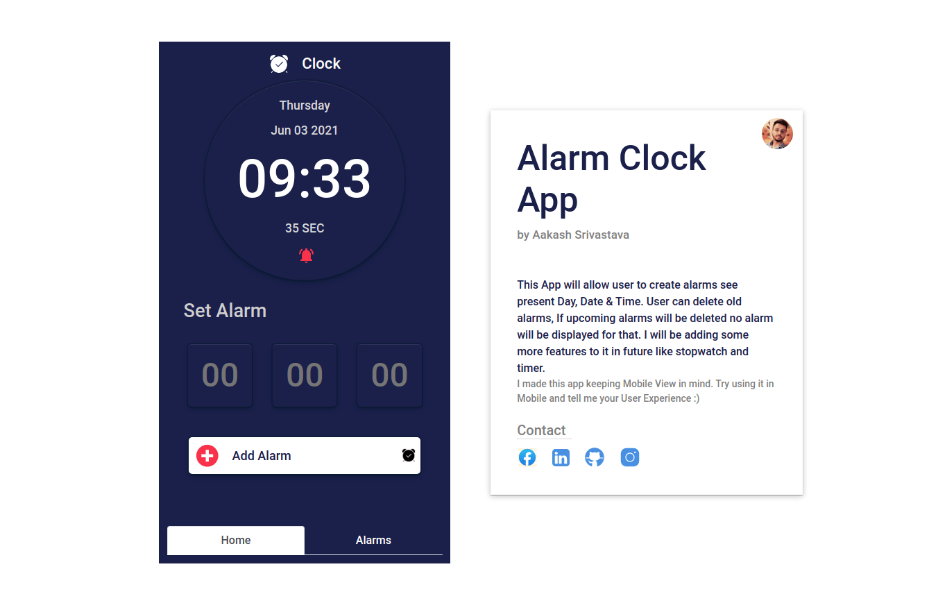 GitHub aakashthedev/AlarmClock A decent ( HTML, CSS, Javascript