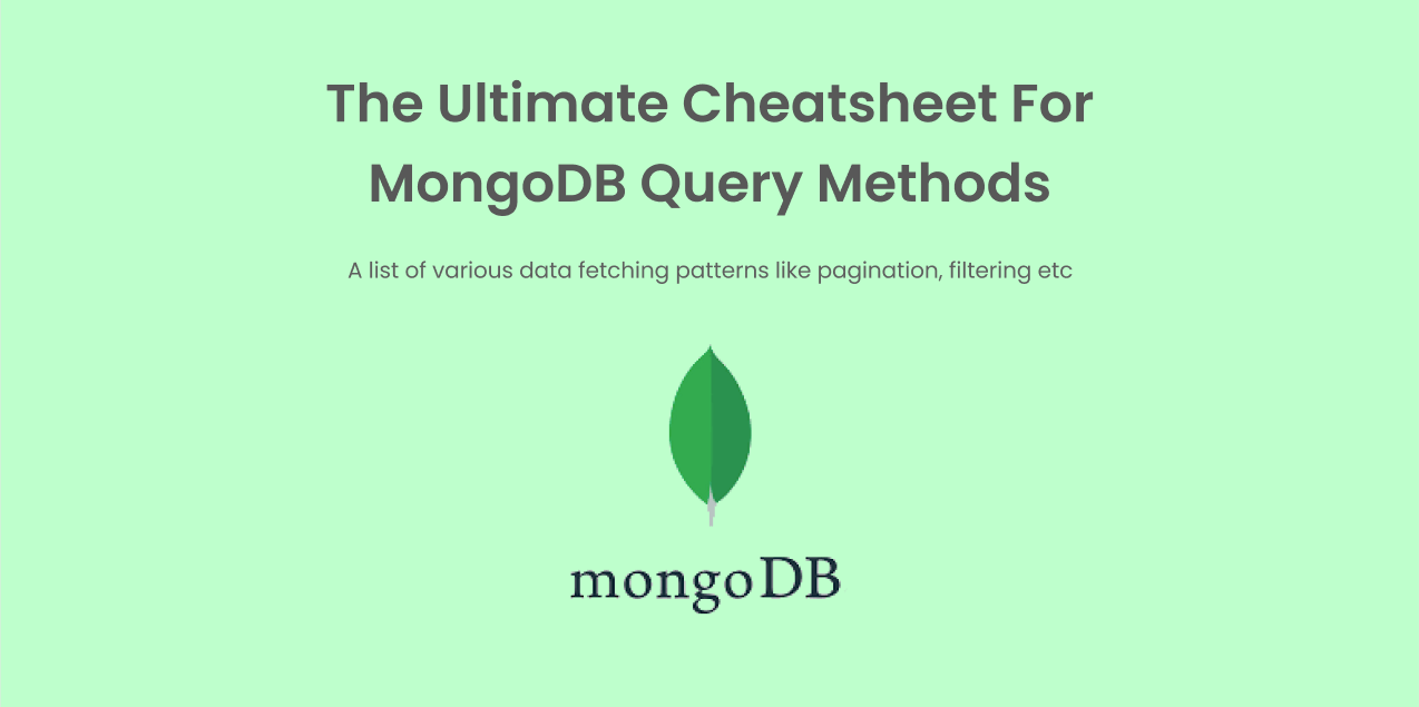 GitHub akashshyamdev/mongoosequerymethodscheatsheet A cheatsheet