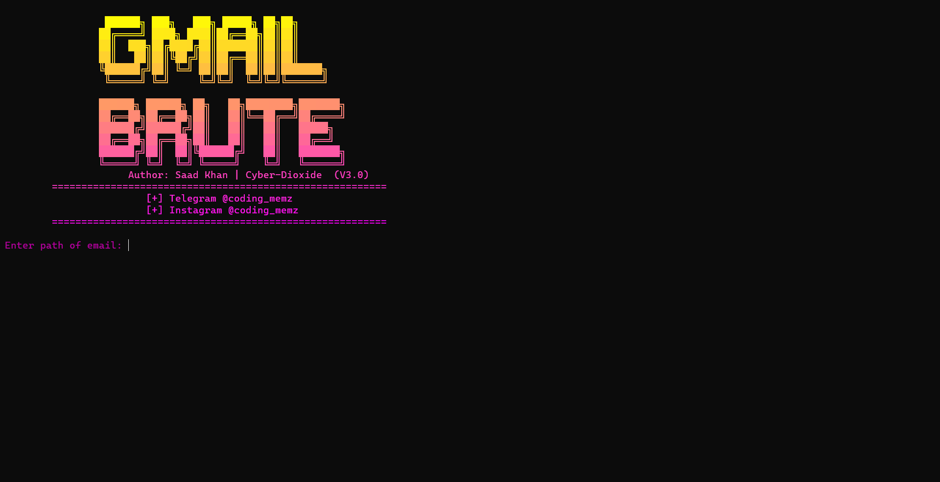 GitHub CyberDioxide/GmailBrute A tool to brute force a gmail
