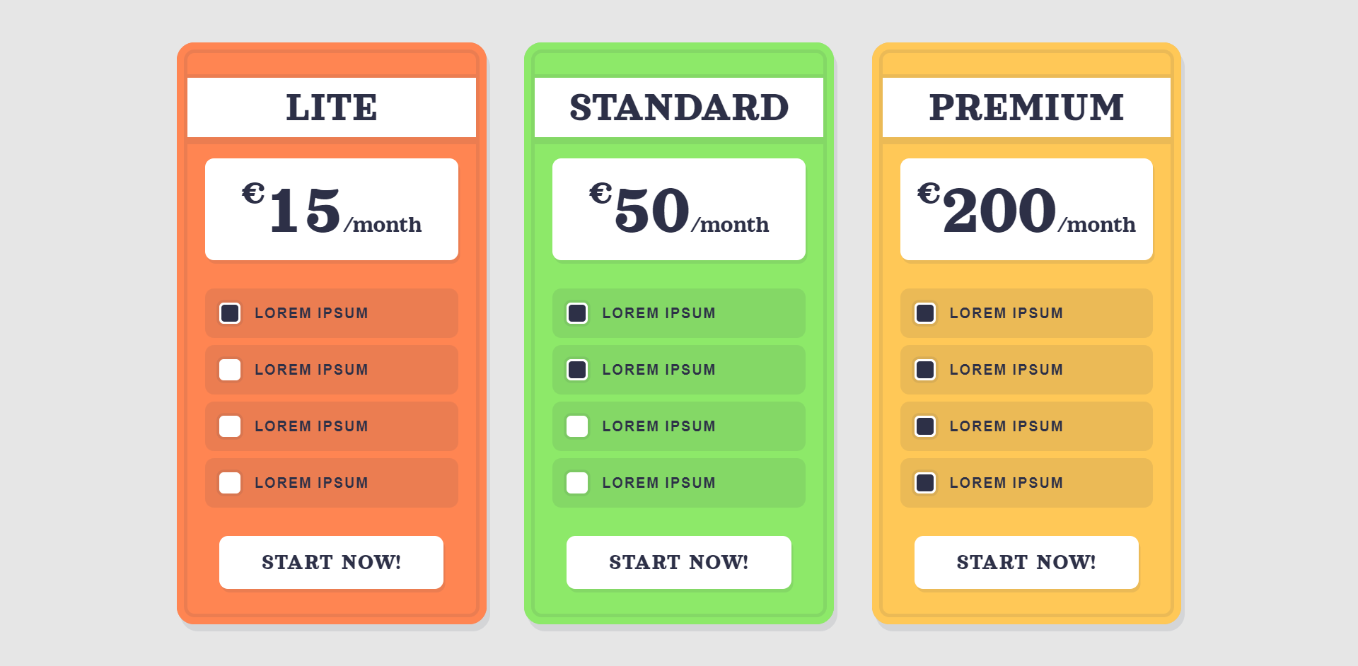 GitHub Pricing Component design made
