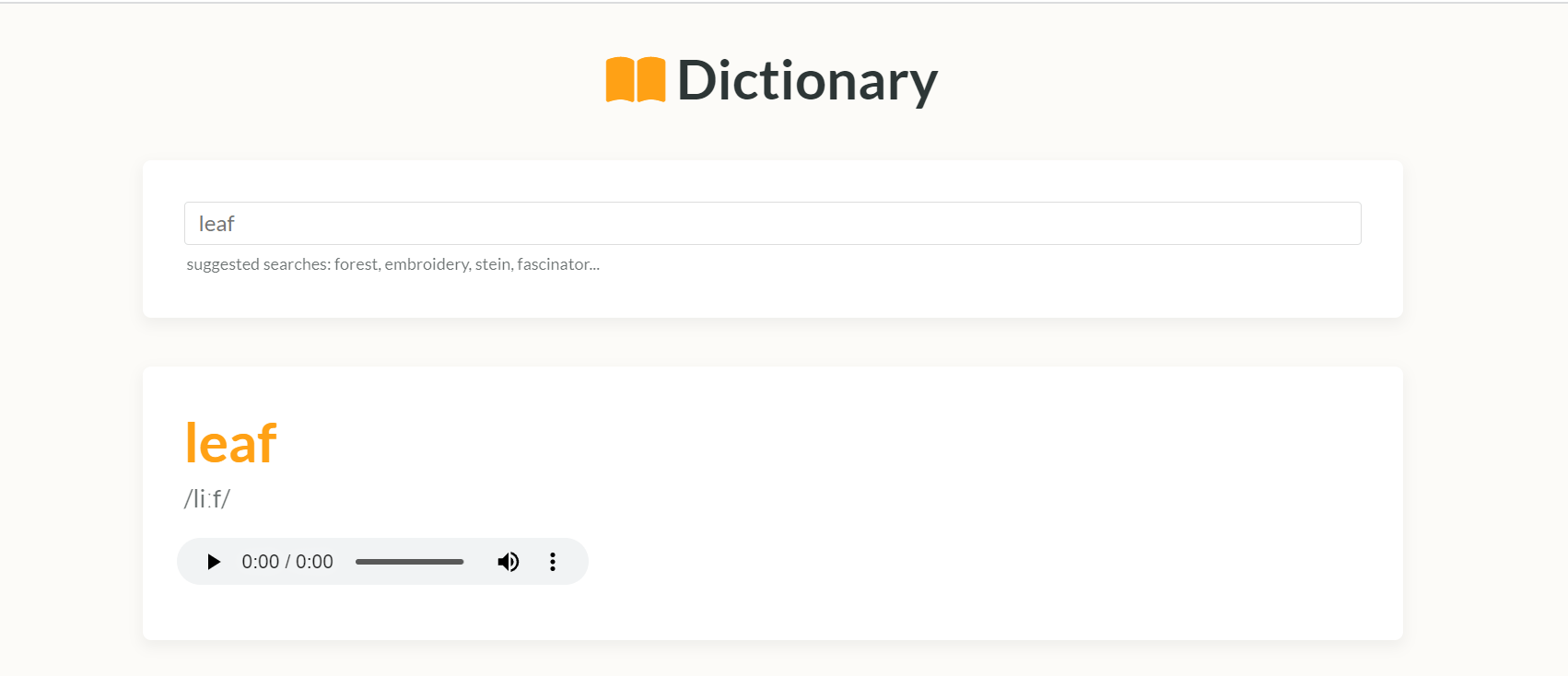 GitHub ElSmith7/dictionaryapp 📖 Dictionary web app using multiple