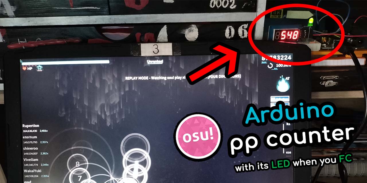 GitHub Corne2Plum3/osuarduinoppcounter Arduino card displays my