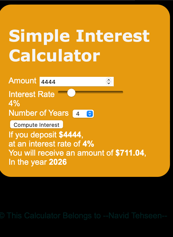 GitHub ntehseen/Simpleinterestcalculator A simple interest Calculator application using