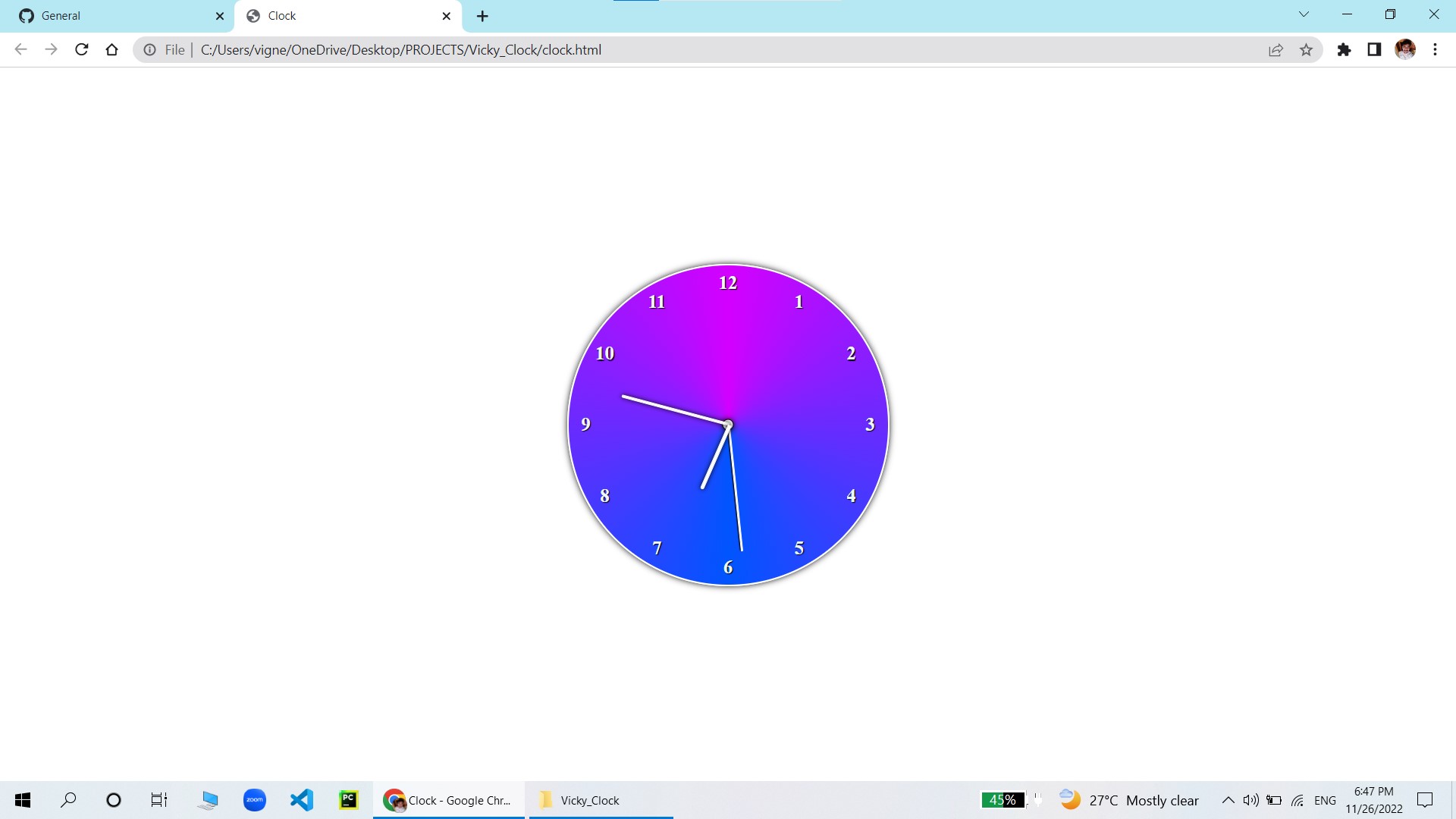 GitHub GVicky98/AnalogClock This is the analog clock which