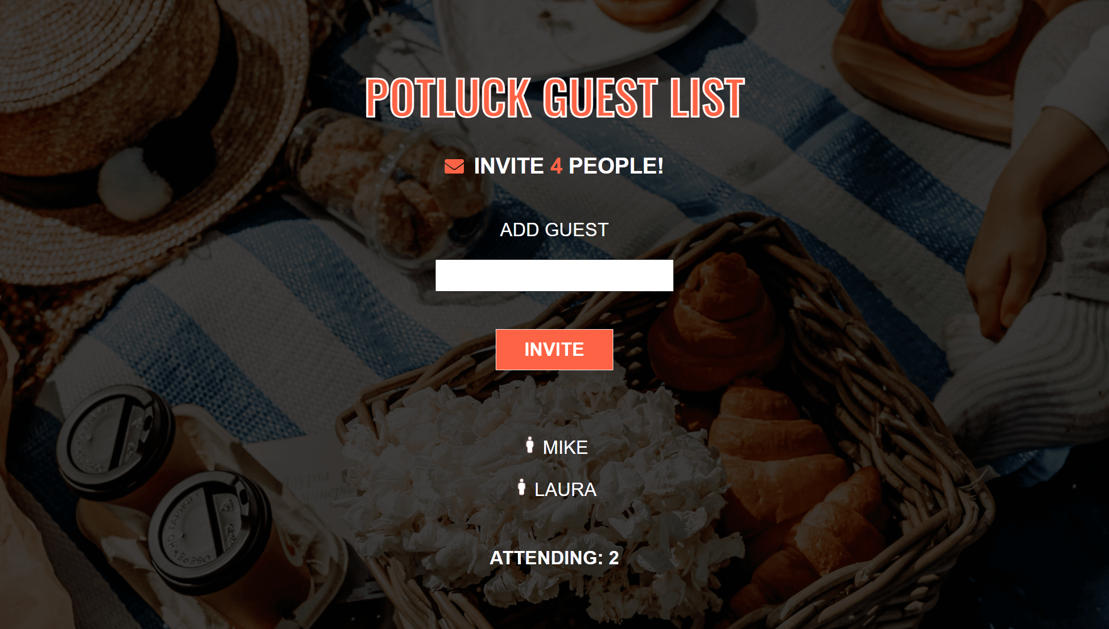 GitHub FrancescaBambozzi/PotluckGuestList HTML5 website to invite