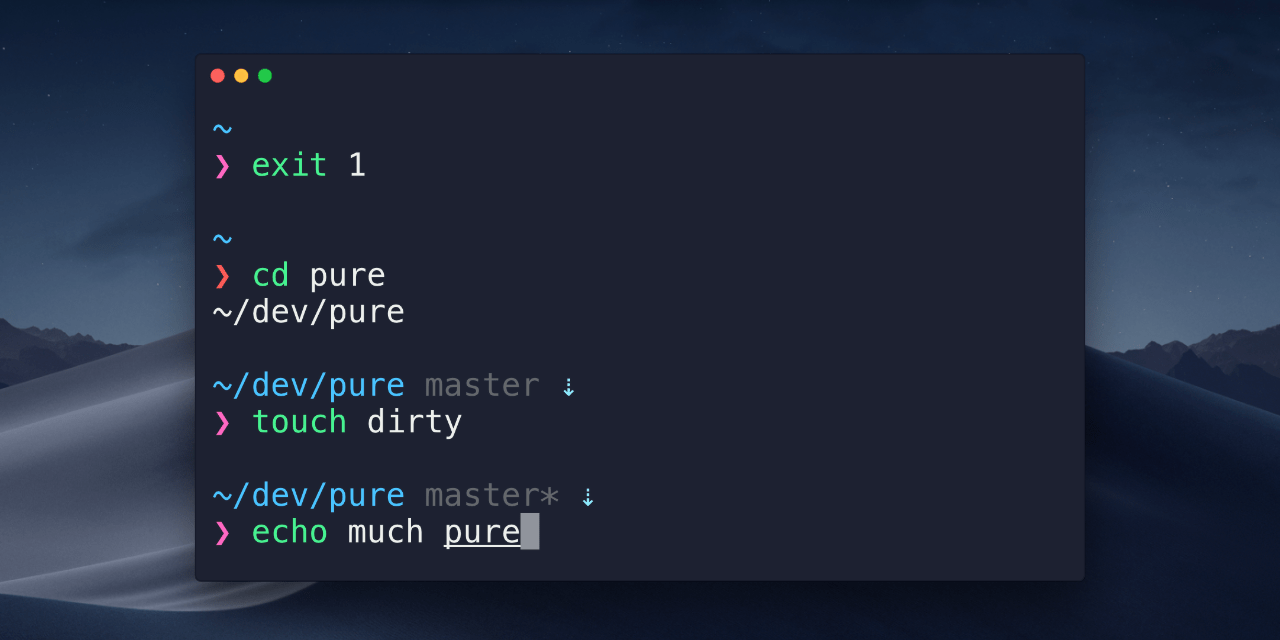 GitHub sindresorhus/pure Pretty, minimal and fast ZSH prompt