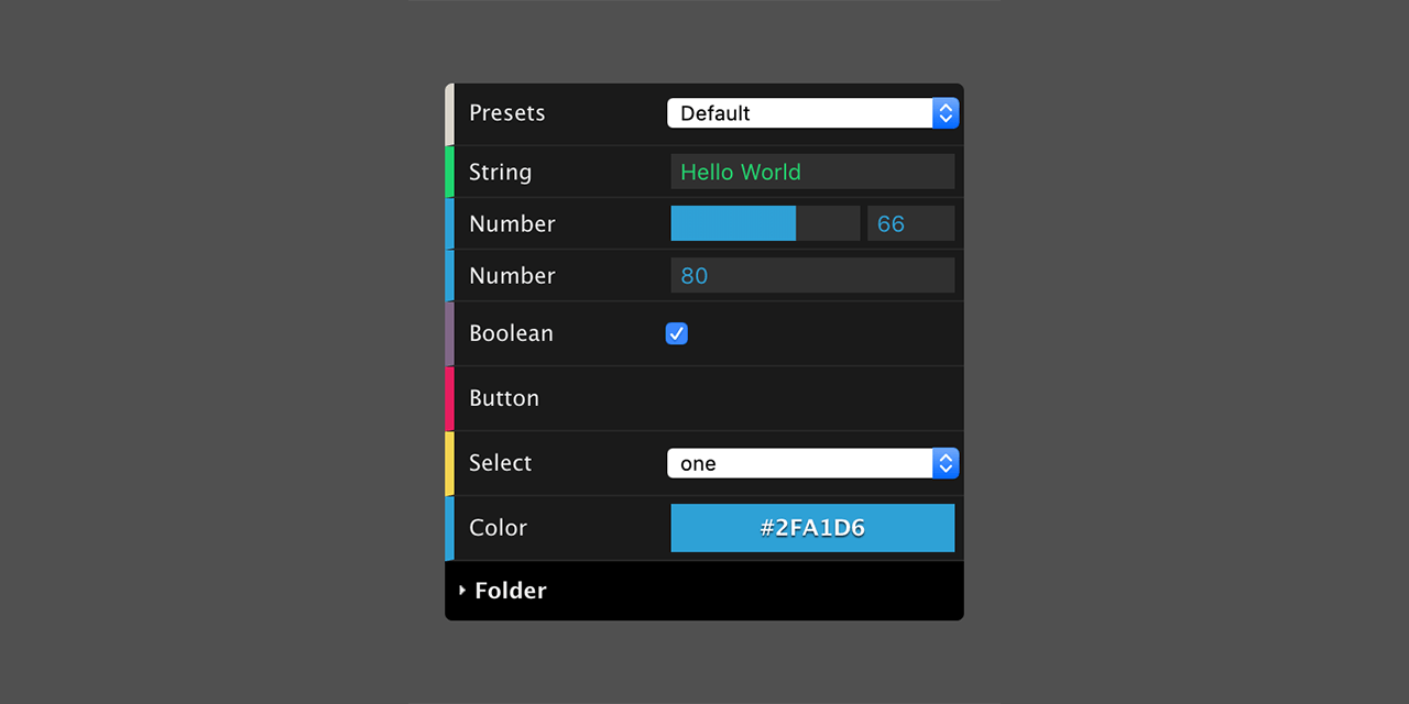 GitHub claus/reactdatgui React dat.GUI