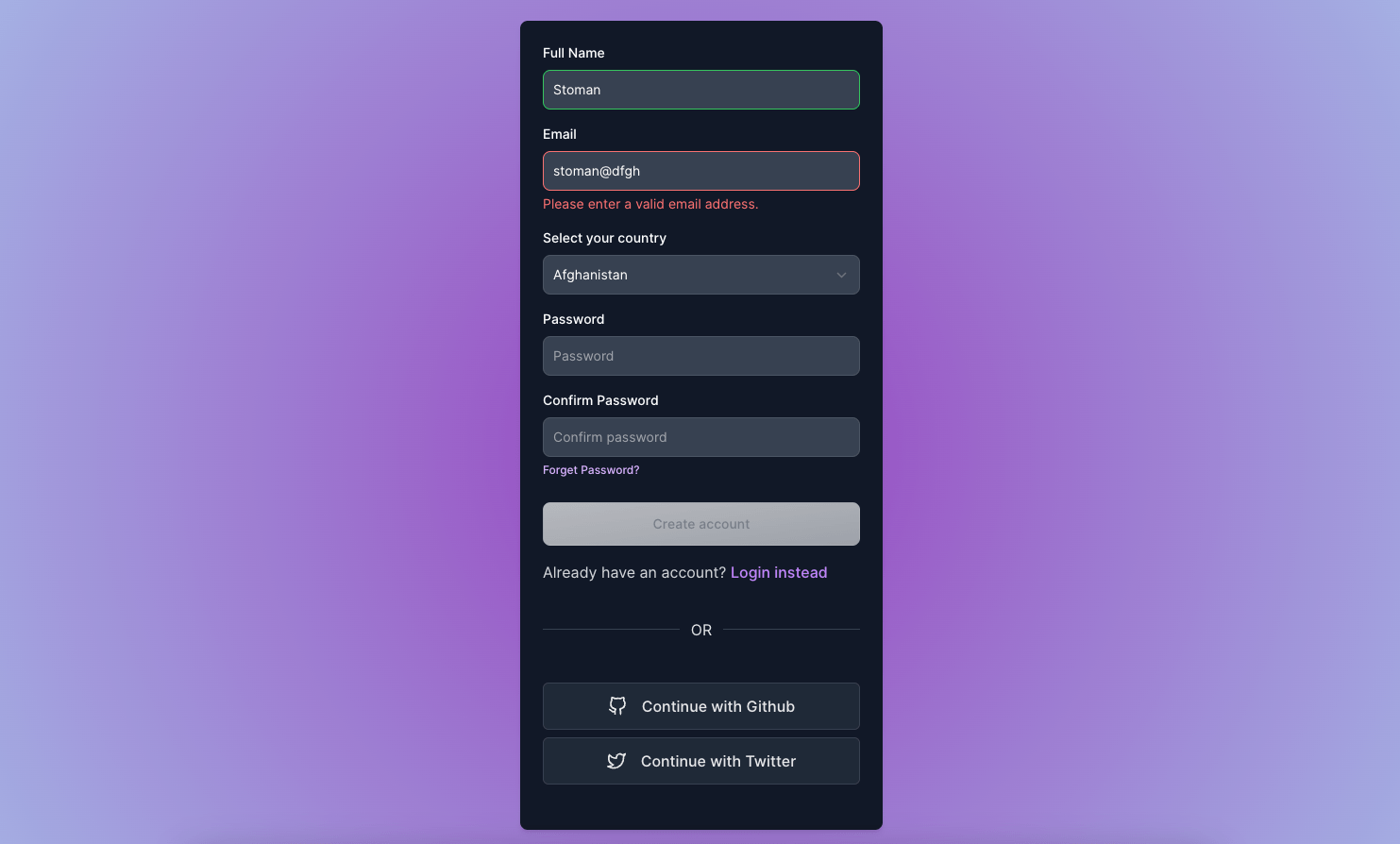 GitHub realstoman/tailwindformvalidations Clientside form