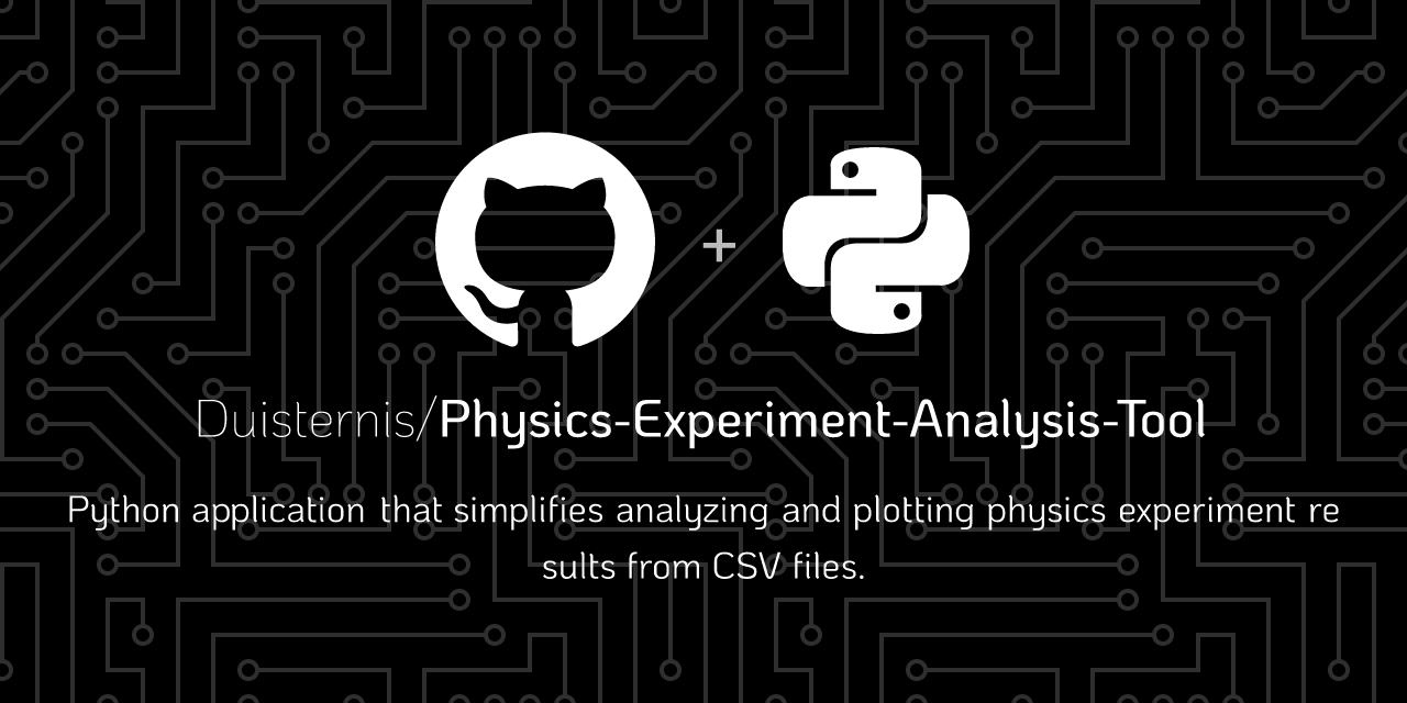 GitHub Duisternis/PhysicsExperimentAnalysisTool Python