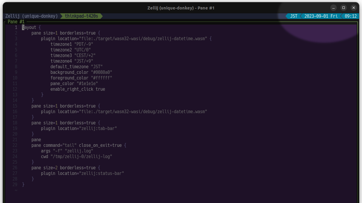 GitHub h1romas4/zellijdatetime This plugin adds a date and time