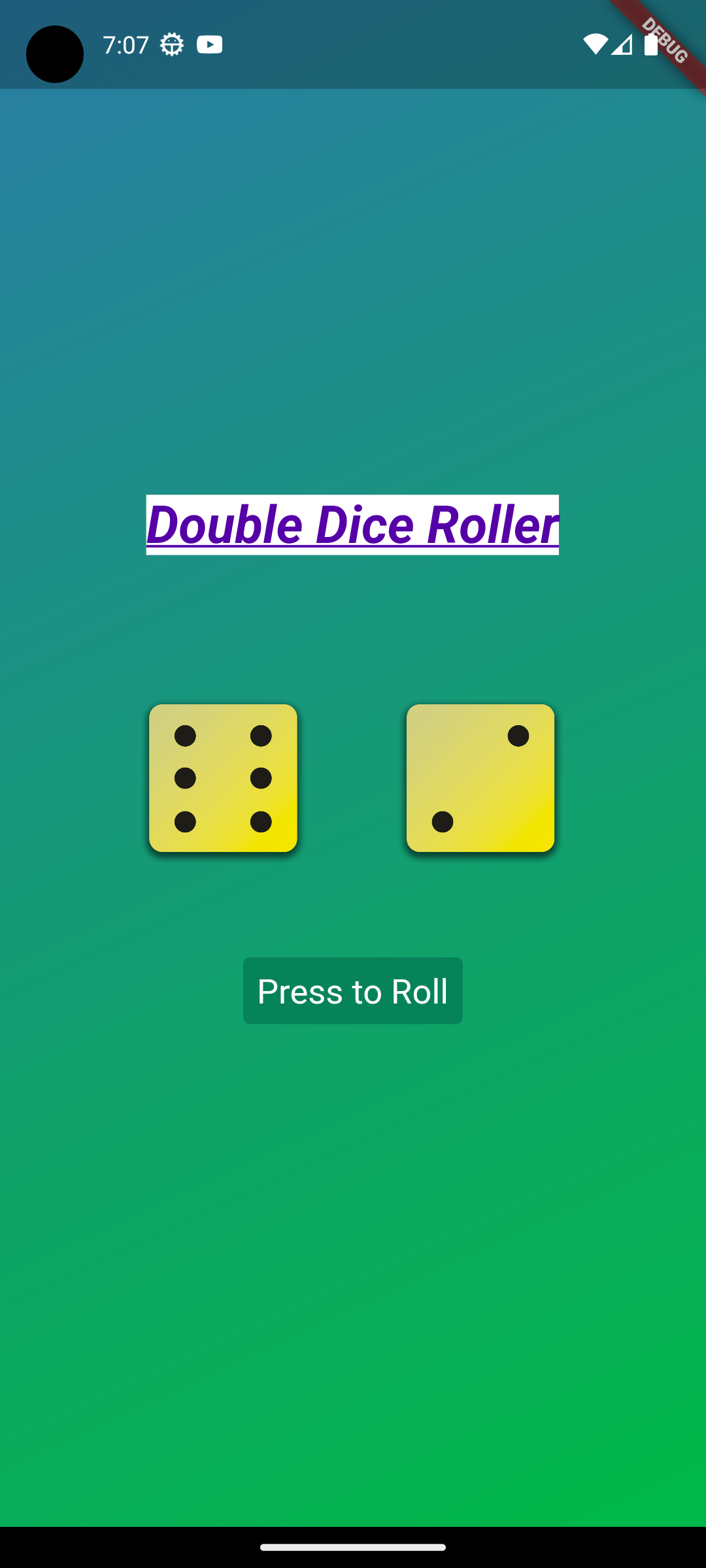 GitHub tejaspalyekar/DoubleDiceRollerUsingFlutterFramework