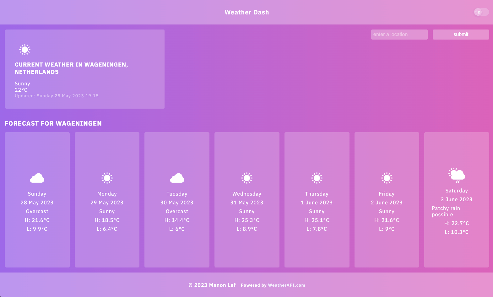 GitHub ManonLef/weatherapp Weather app featuring the WeatherAPI
