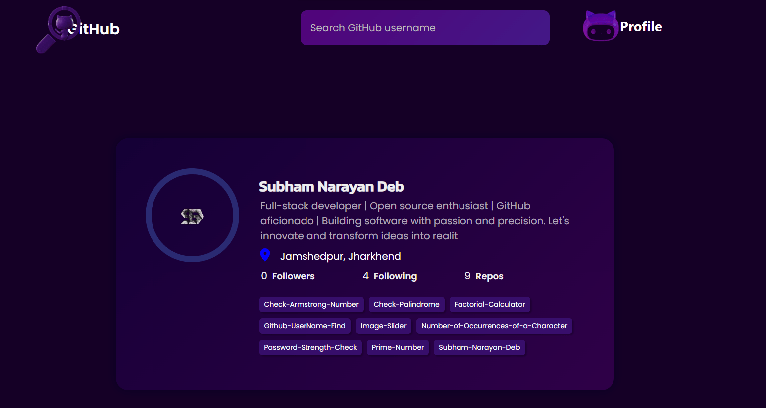 githubuserprofile · GitHub Topics · GitHub