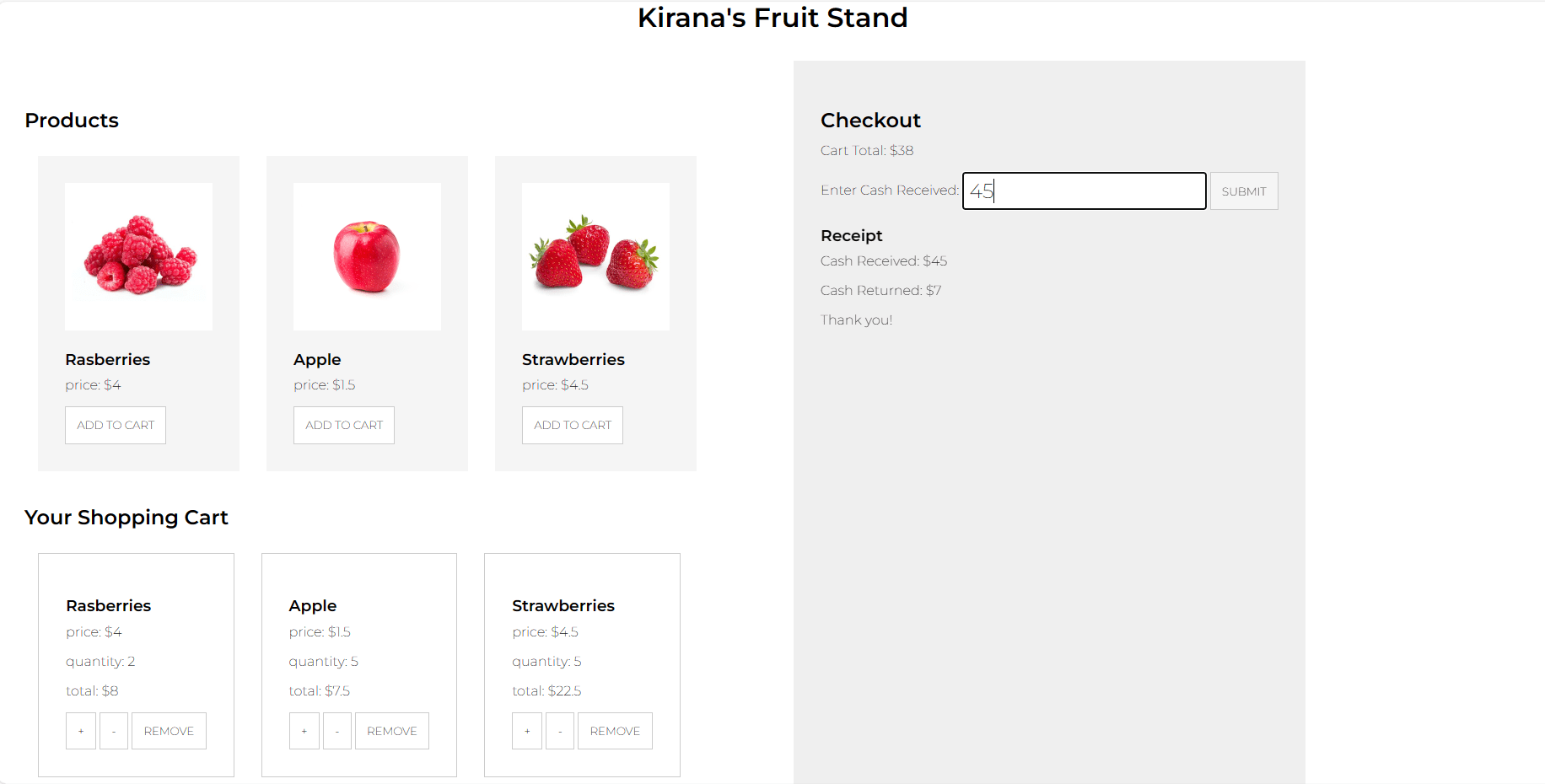 GitHub Interactive Shopping Cart