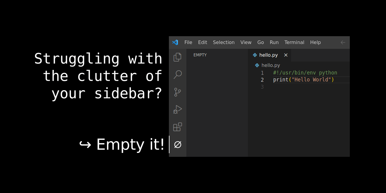 GitHub bithappens/vscodeplainsidebar Declutter vscode with a plain