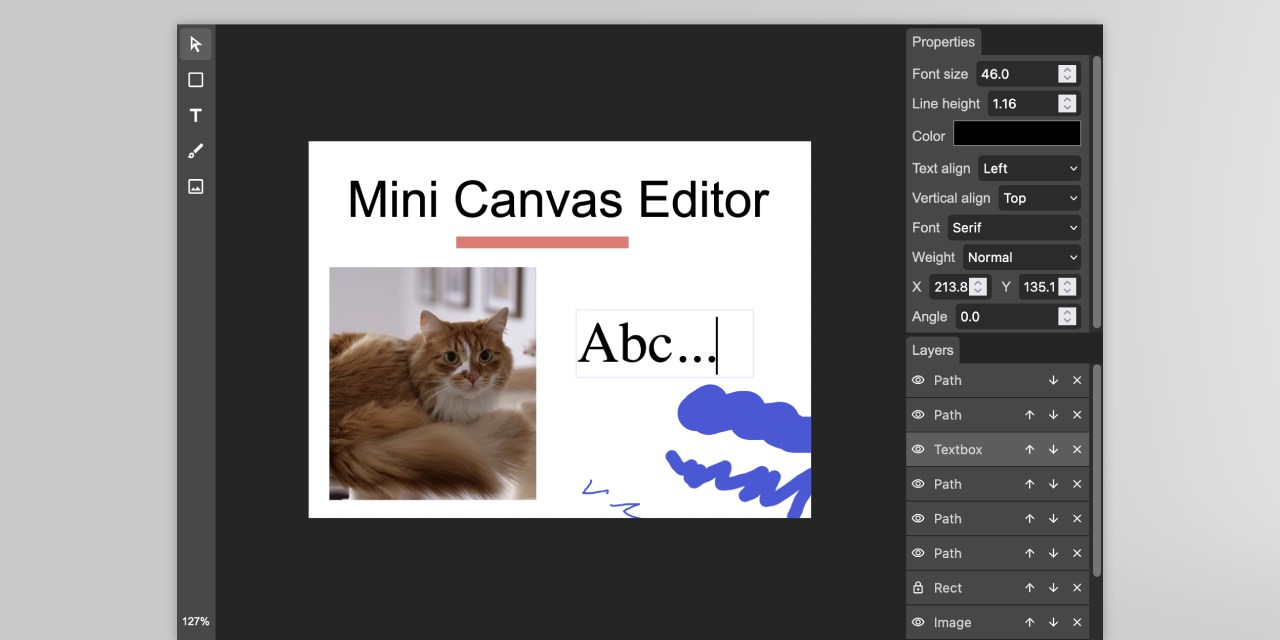 GitHub b4rtaz/minicanvaseditor Canvas editor component for