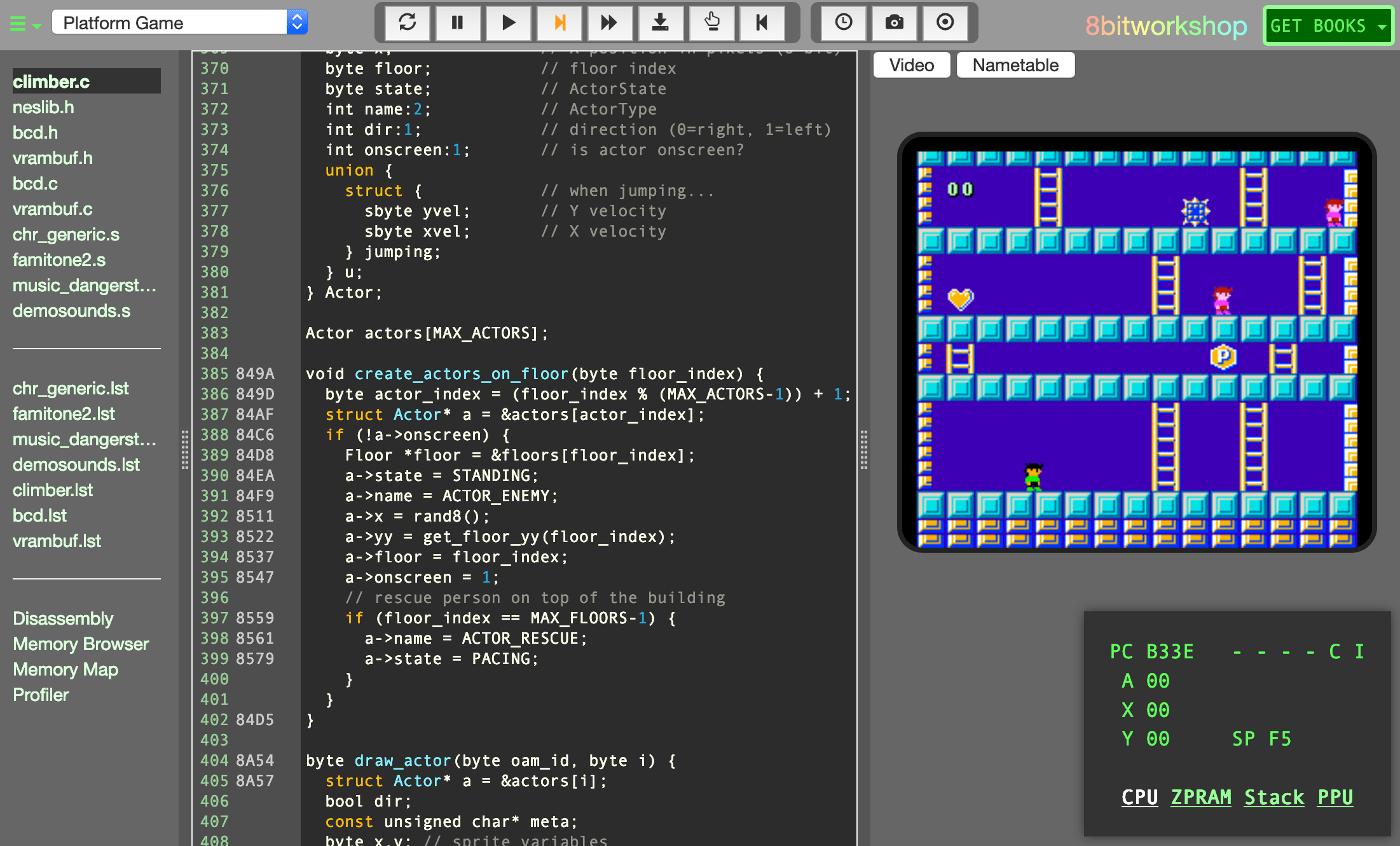 GitHub webbased IDE for 8bit programming and