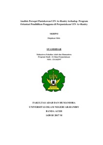 Analisis Persepsi Pustakawan Uin Ar-Raniry Terhadap Program Orientasi Pendidikan Pengguna Di Perpustakaan Uin Ar-Raniry - Uin - Ar Raniry Repository