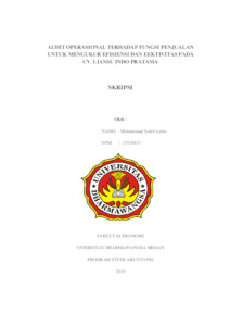 Audit Operasional Terhadap Fungsi Penjualan Untuk Mengukur Efisiensi Dan Eektivitas Pada Cv. Liansu Indo Pratama - Repository Universitas Dharmawangsa Medan