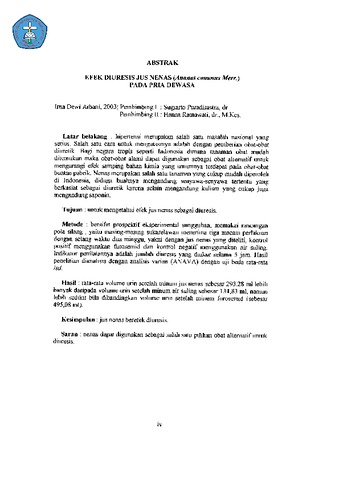 Efek Diuresis Jus Nenas (Ananas comosus Merr.) Pada Pria Dewasa -  MCUrepository