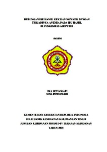 Hubungan Ibu Hamil Kek Dan Non Kek Dengan Terjadinya Anemia Pada Ibu Hamil Di Puskesmas Air Putih Samarinda Tahun 2018 - Repository Poltekkes Kemenkes Kaltim