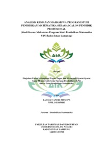 Analisis Kesiapan Mahasiswa Program Studi Pendidikan Matematika Sebagai Calon Pendidik Profesional - Raden Intan Repository