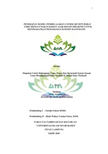 Penerapan Model Pembelajaran Course Review Horay (Crh) Menggunakan Bahan Ajar Desain Didaktis Untuk Meningkatkan Pemahaman Konsep Matematis - Raden Intan Repository