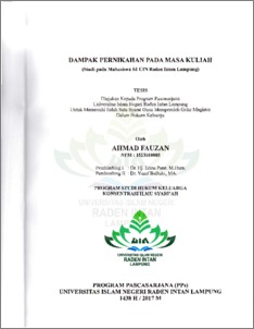 Dampak Pernikahan Pada Masa Kuliah : Studi Pada Mahasiswa S1 Uin Raden Intan Lampung - Raden Intan Repository