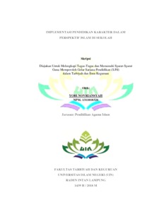 Implementasi Pendidikan Karakter Dalam Perspektif Islam Di Sekolah - Raden Intan Repository