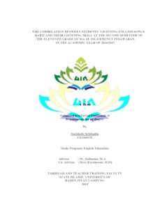 The Correlation Between Students' Listening English Songs Habit And Their Listening Skill At The Second Semester Of The Eleventh Grade Of Ma Al-Islam Bunut Pesawaran In The Academic Year Of 2016/2017 -