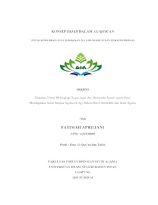 Konsep Hijab Dalam Al-Qur'an (Studi Komparasi Atas Pemikiran Ali Ash-Shabuni Dan Quraish Shihab) - Raden Intan Repository