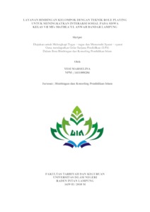 Layanan Bimbingan Kelompok Dengan Teknik Role Playing Untuk Meningkatkan Interaksi Sosial Pada Siswa Kelas Vii Mts Mathla'ul Anwar Bandar Lampung - Raden Intan Repository