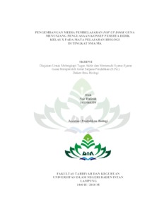 Pengembangan Media Pembelajaran Pop Up Book Guna Menunjang Penguasaan Konsep Peserta Didik Kelas X Pada Mata Pelajaran Biologi Di Tingkat Sma/Ma - Raden Intan Repository