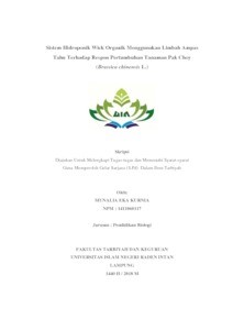 Sistem Hidroponik Wick Organik Menggunakan Limbah Ampas Tahu Terhadap Respon Pertumbuhan Tanaman Pak Choy (Brassica Chinensis L.) - Raden Intan Repository