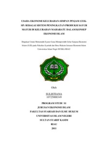 Usaha Ekonomi Kelurahan-Simpan Pinjam (Uek- Sp) Sebagai Sistem Peningkatan Produksi Sayur Mayur Di Kelurahan Maharatu Dalam Konsep Ekonomi Islam - Universitas Islam Negeri Sultan Syarif Kasim Riau Repository