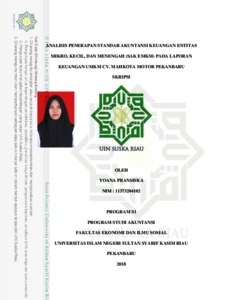 Analisis Penerapan Standar Akuntansi Keuangan Entitas Mikro, Kecil, Dan Menengah (Sak Emkm) Pada Laporan Keuangan Umkm Cv. Mahkota Motor Pekanbaru - Universitas Islam Negeri Sultan Syarif Kasim Riau Repository
