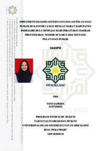 Implementasi Good Governance Dalam Pelayanan Publik Di Kantor Camat Rengat Barat Kabupaten Indragiri Hulu Ditinjau Dari Peraturan Daerah Provinsi Riau Nomor 10 Tahun 2014 Tentang Pelayanan Publik - Universitas Islam Negeri Sultan