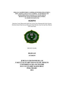 Peranan Koppontren ( Koperasi Pondok Pesantren ) Bmt ( Baitul Maal Wat Tamwil ) Al-Badr Dalam Mengembangkan Kegiatan Usaha Kecil Menengah (Ukm) Di Pondok Pesantren Al-Badr Bangkinang - Universitas Islam Negeri Sultan