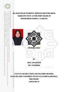 An Analysis Of Students' Difficulties In Reading Narrative Text At The Fisrt Grade Of Senior High School 1 Tambang - Universitas Islam Negeri Sultan Syarif Kasim Riau Repository