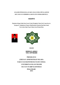 Analisis Pengelolaan Keuangan Desa Petalabumi Kecamatan Seberida Kabupaten Indragiri Hulu - Universitas Islam Negeri Sultan Syarif Kasim Riau Repository