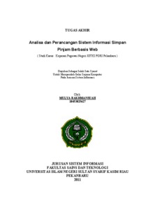 Analisa Dan Perancangan Sistem Informasi Simpan Pinjam Berbasis Web ( Studi Kasus : Koperasi Pegawai Negeri Igtki Pgri Pekanbaru ) - Universitas Islam Negeri Sultan Syarif Kasim Riau Repository