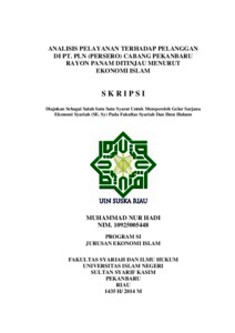 Analisis Pelayanan Terhadap Pelanggan Di Pt. Pln (Persero) Cabang Pekanbaru Rayon Panam Ditinjau Menurut Ekonomi Islam - Universitas Islam Negeri Sultan Syarif Kasim Riau Repository