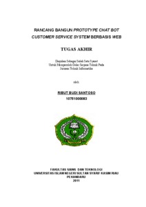 Rancang Bangun Prototype Chat Bot Customer Service System Berbasis Web - Universitas Islam Negeri Sultan Syarif Kasim Riau Repository