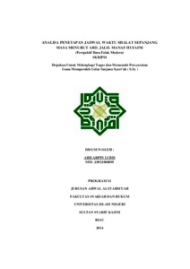 Analisa Penetapan Jadwal Waktu Shalat Sepanjang Masa Menurut Abd. Jalil Manaf Husaini (Perspektif Ilmu Falak Modern) Skripsi - Universitas Islam Negeri Sultan Syarif Kasim Riau Repository
