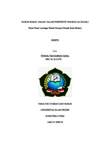 Hukum Wakaf Online Dalam Perspektif Wahbah Az- Zuhaili (Studi Pada Lembaga Wakaf Dompet Dhuafa Kota Medan) - Repository Uin Sumatera Utara