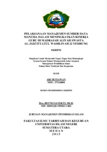 Pelaksanaan Manajemen Sumber Daya Manusia Dalam Meningkatkan Kinerja Guru Di Madrasah Aliyah Swasta (Mas) Al-Washliyah 22 Tembung - Repository Uin Sumatera Utara