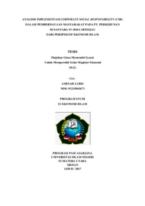 Analisis Implementasi Corporate Social Responsibility (Csr) Dalam Pemberdayaan Masyarakat Pada Pt. Perkebunan Nusantara Iv-Sosa Ditinjau Dari Perspektif Ekonomi Islam - Repository Uin Sumatera Utara