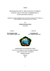 The Implementation Of Thieves Strategy To Improve Students' Ability In Reading Comprehension At Mts Islamiyah Hutagodang - Repository Uin Sumatera Utara