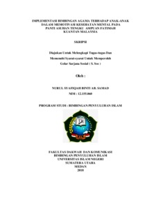 Implementasi Bimbingan Agama Terhadap Anak-Anak Dalam Memotivasi Kesehatan Mental Pada Panti Asuhan Tengku Ampuan Fatimah Kuantan Malaysia - Repository Uin Sumatera Utara